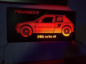 Boîte lumineuse Peugeot 205 T16