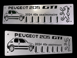 Système de rangement pour clés – Porte-clés mural Peugeot 205 gti 40 ans     acier inoxydable