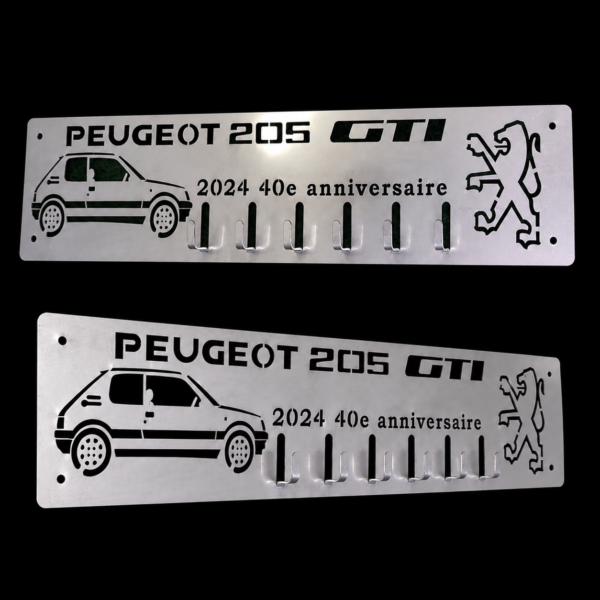 40 jaar reclame Système de rangement pour clés – Porte-clés mural Peugeot 205 gti 40 ans acier inoxydable