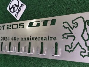 Système de rangement pour clés – Porte-clés mural Peugeot 205 gti 40 ans     acier inoxydable