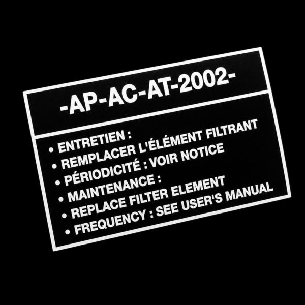 sticker autocollant pour boitier de filtre à air Peugeot 205 GTI/CTI