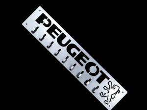 Peugeot 1980s Key / Tool Hanger – 520 x 110 mm – Laser Cut 1.5 mm S235 Steel