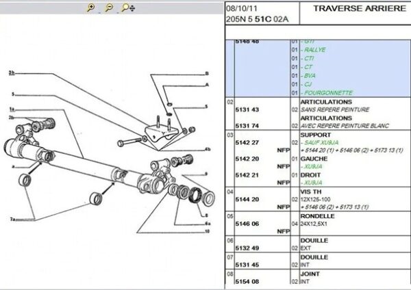 achteras web ⚠️ PRODUIT EN COURS DE DÉVELOPPEMENT Jeu de supports de train arrière Peugeot 205 / 205 GTI 1.6 – 2 pièces – acier galvanisé 4 mm – référence 5142 27